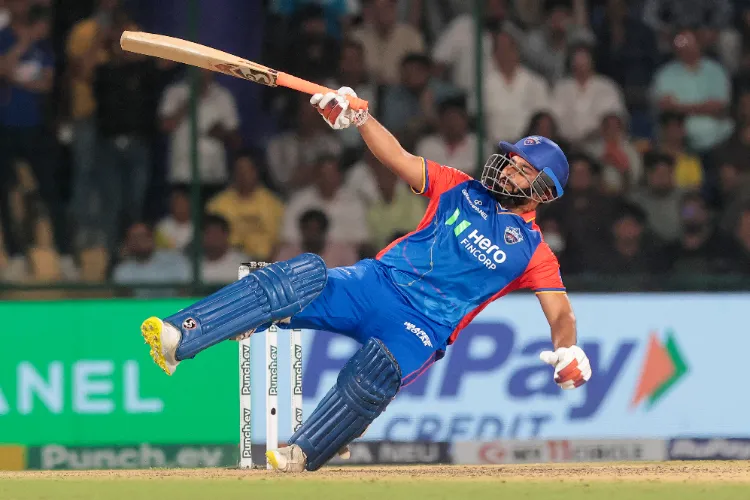 Rishabh Pant playing during the IPL match between Delhi Capitals and Lucknow Super Giants  