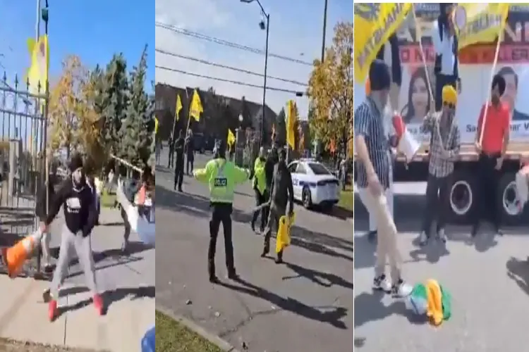 Hooligans attacking  Temple and devotees