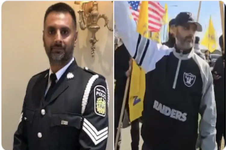  Harinder Sohi caught on camera protesting with Khalistani elements outside indu temple of Brampton