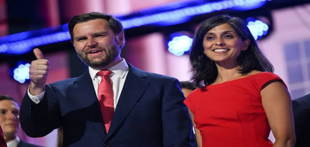 US Vice President elect J D Vance and his wife Usha Vance