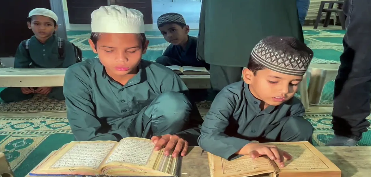 Children studying in a Madrasa in Lucknow (UP)