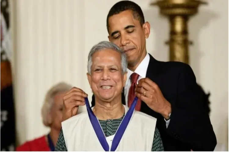 Barrack Obama with Chief Adviser of Bangladesh interim government, Muhammad Yunus,