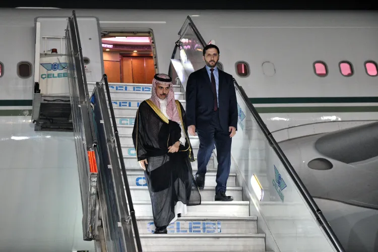 Saudi Foreign Minister Faisal bin Farhan Al Saud landing in Delhi