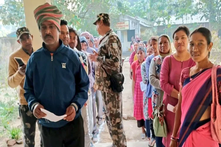 Citizens stand in queue to vote in Jharkhand