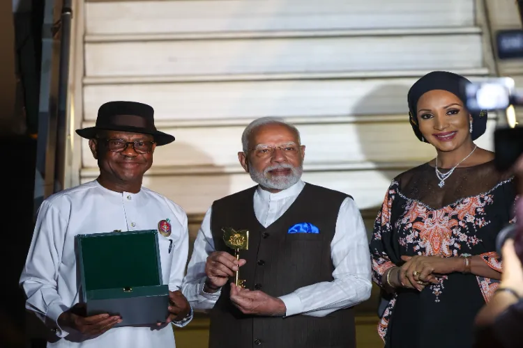 PM Narendra Modi with Nigerian President Bola Ahmed Tinubu and his wife