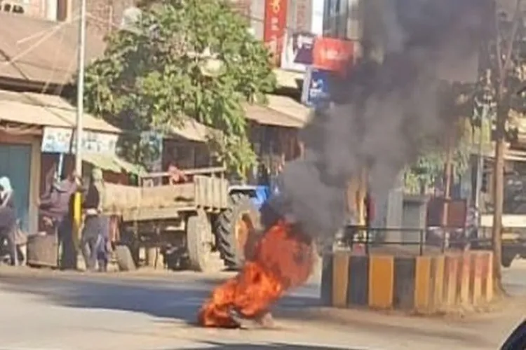 A scene from curfew bound Imphal