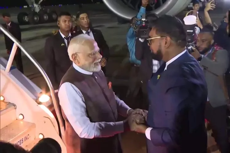 Prime Minister Narendra Modi and Guyana President Mohamed Irfaan Ali 