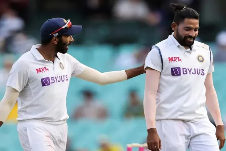 Cricketers Jasprit Bumrah and Mohammed Siraj