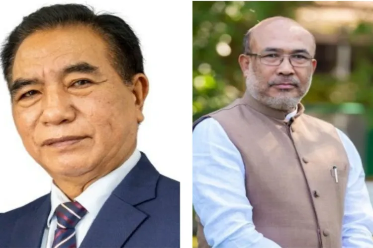 Mizoram Chief Minister Lalduhoma and Manipur Chief Minister N Biren Singh