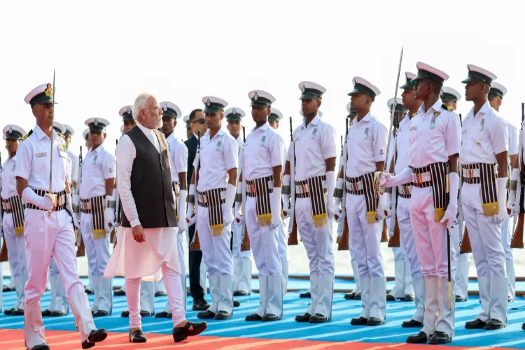 Prime Minister Narendra Modi at Navy Day celebrations at Sindhudurg Fort