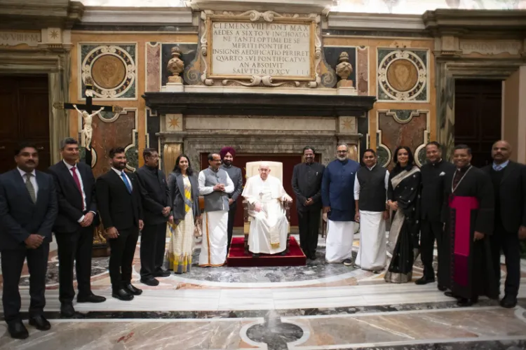 Indian official delegation with Monsignor George Jacob Koovakad in Vetican