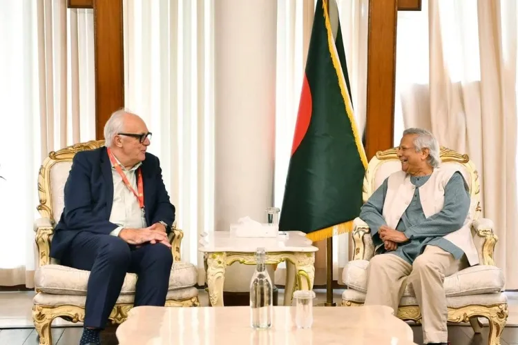 Mark Malloch-Brown, ex-head of the Open Society Foundations with Muhammad Yunus in Dhaka