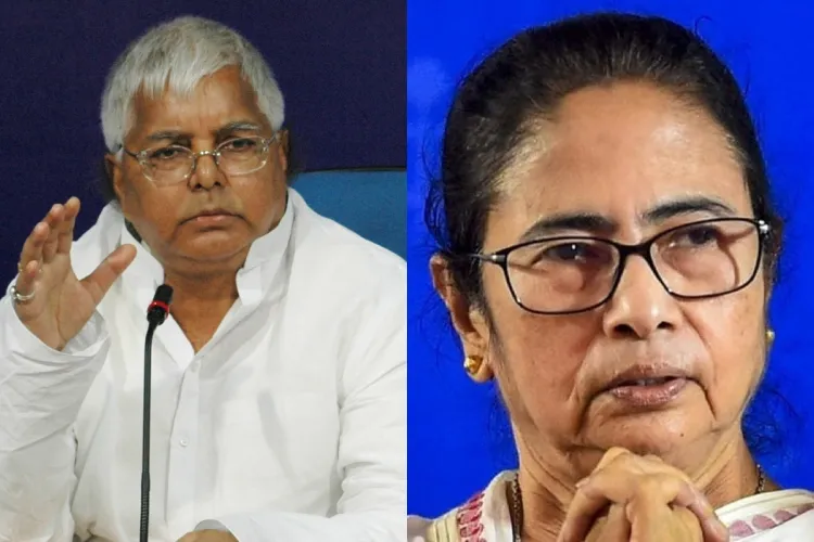 RJD national president Lalu Prasad and West Bengal Chief Minister Mamata Banerjee