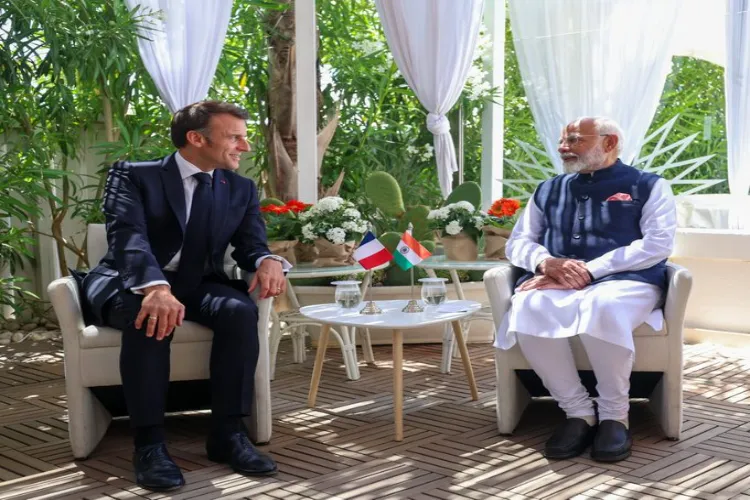 French President Emmanuel Macron and Prime Minister Narendra Modi (File)