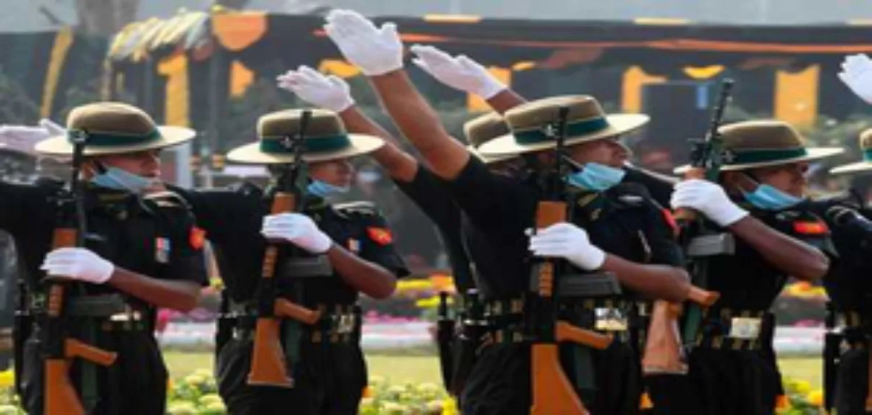 Indian soldiers at the Vijay Diwas ceremony in Kolkata