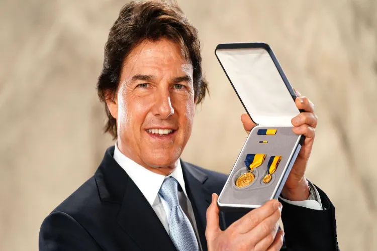 Tom Cruise with US Navy's highest civilian award