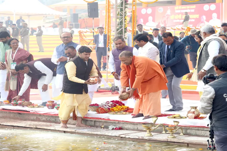 Chief Minister of Uttar Pradesh Yogi Adityanath at Prayagraj