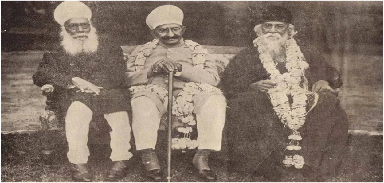 Rabindernath Tagore with Nizam of Hyderabad (In the center)