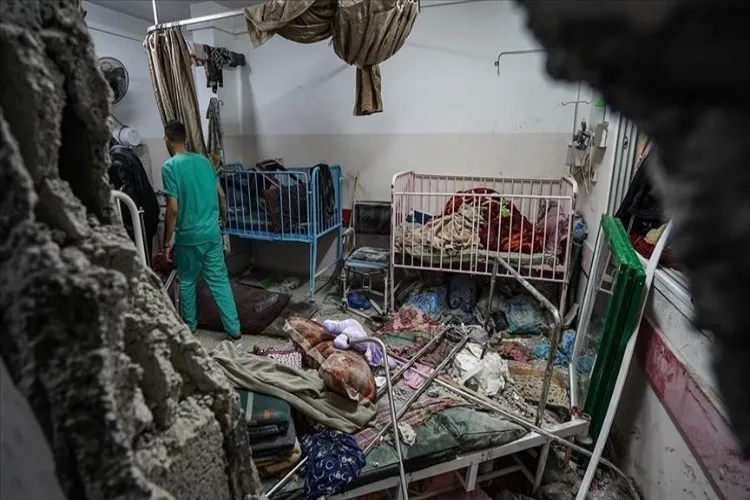 A view of the Gaza Hospital bombed by Israel