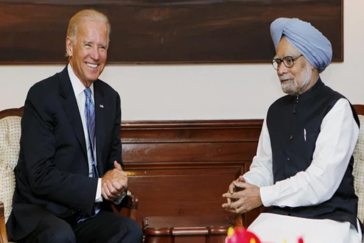 Former Prime Minister Manmohan Singh with Ex-President of USA Joe Biden