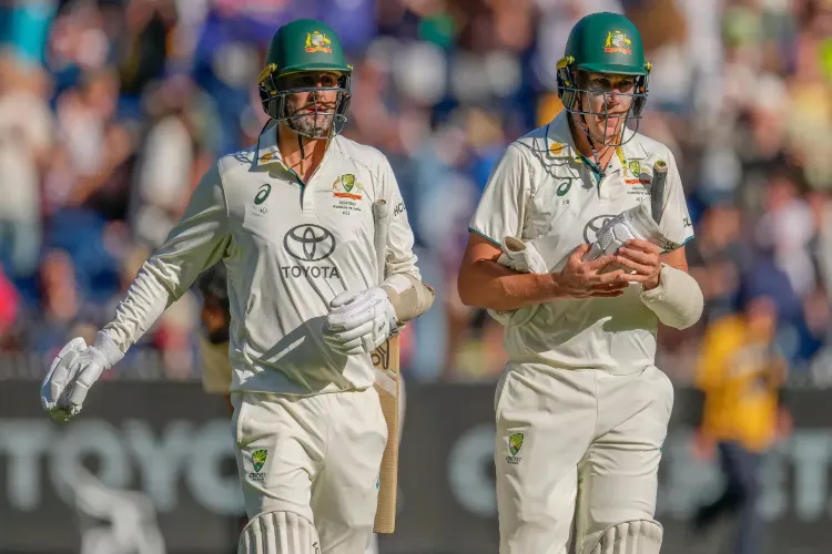 Australian cricketers Nathan Lyon and Scott Boland