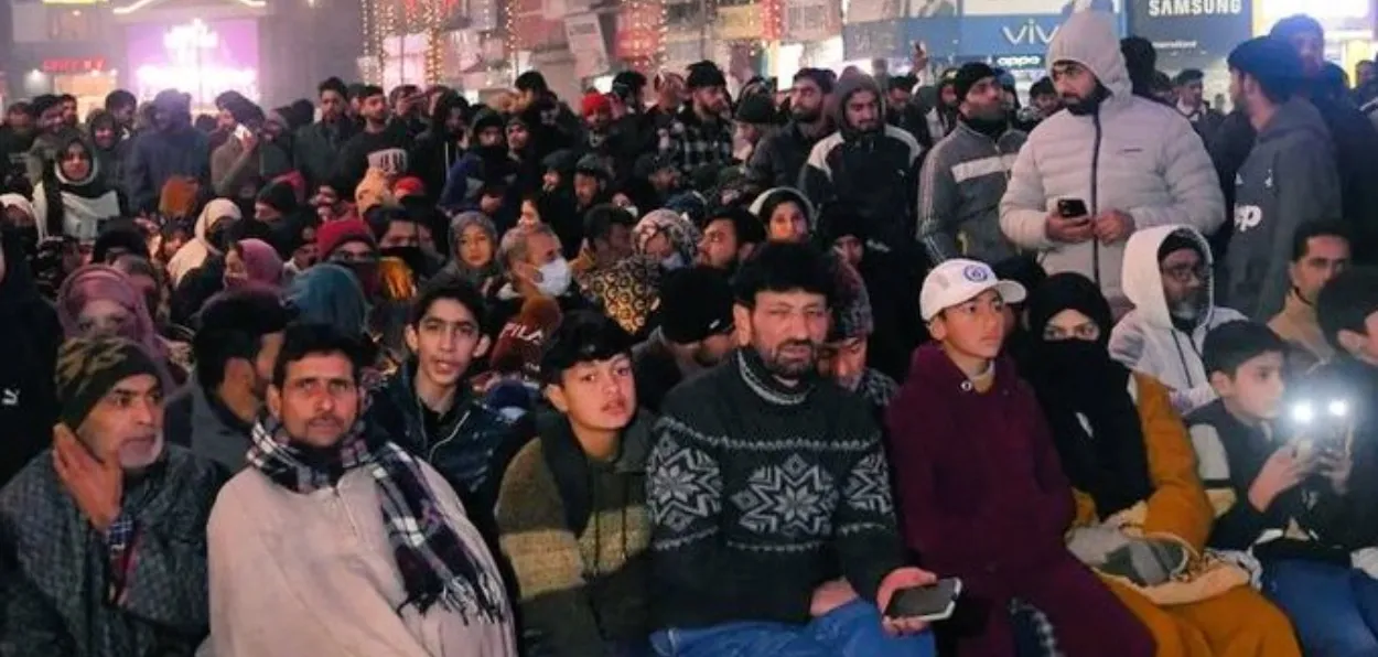 People at the open air concert at Srinagar's iconic Lal Chowk