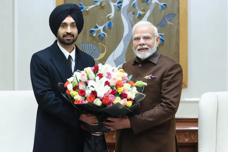 Diljit Doshank meeting Prime Minister Narendra Modi