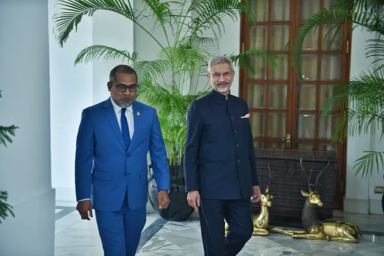 External Affairs Minister S Jaishankar with Maldives Foreign Minister Abdulla Khaleel,