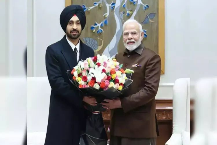 Singer Diljit Dosanjh with Prime Minister Modi