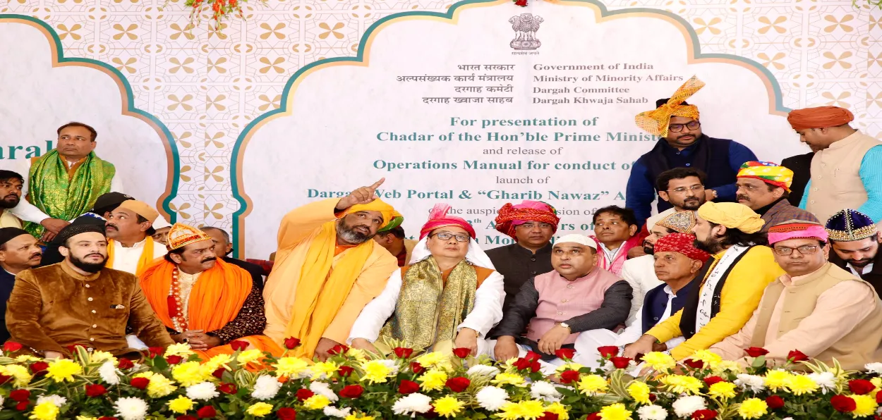 Union Minister Kiren Rijiju at the dargah of Khwaja Moinuddin Chishty