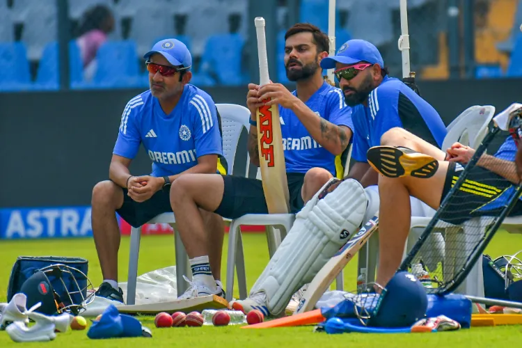 India's head coach Gautam Gambhir, along with player Virat Kohli and captain Rohit Sharma