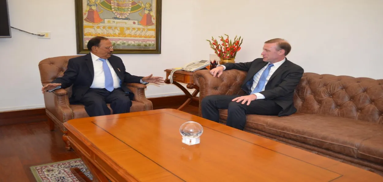 NSA Ajit Doval with US counterpart Jack Sullivan in Delhi