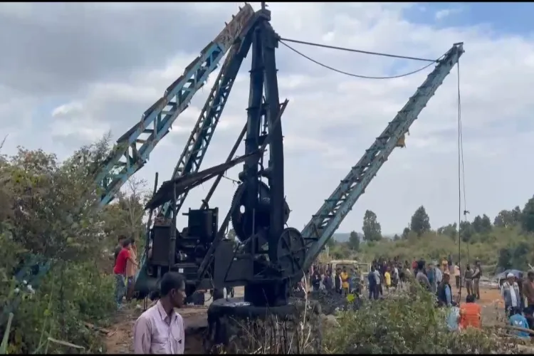 Army using equipment to rescue trapped labourers in a coal mine in Assam