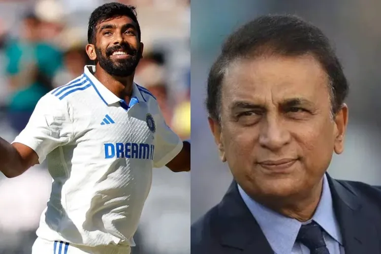 Cricketers Jasprit Bumrah and Sunil Gavaskar