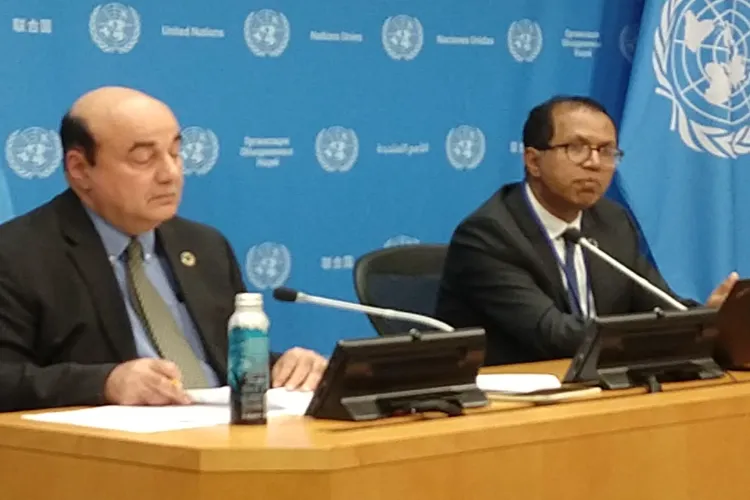 UN officials releasing the World Economic Situation and Prospects 2025,