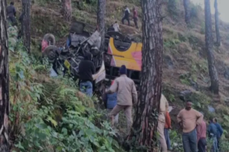 Rescuers at the site of accident