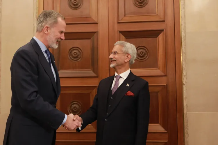 External Affairs Minister Dr S Jaishankar with  King Felipe VI of Spain in Madrid