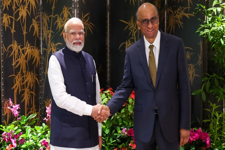 Singapore President Tharman Shanmugaratnam with Prime Minister Narendra Modi