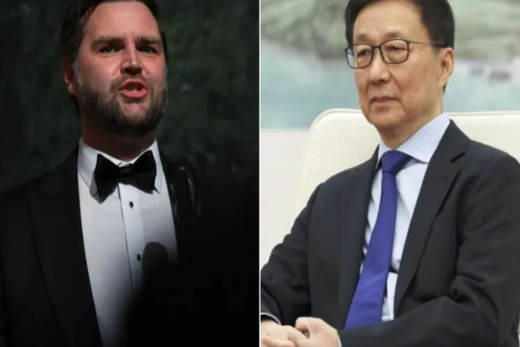 US Vice-President-elect JD Vance  and Chinese Vice President Han Zheng 