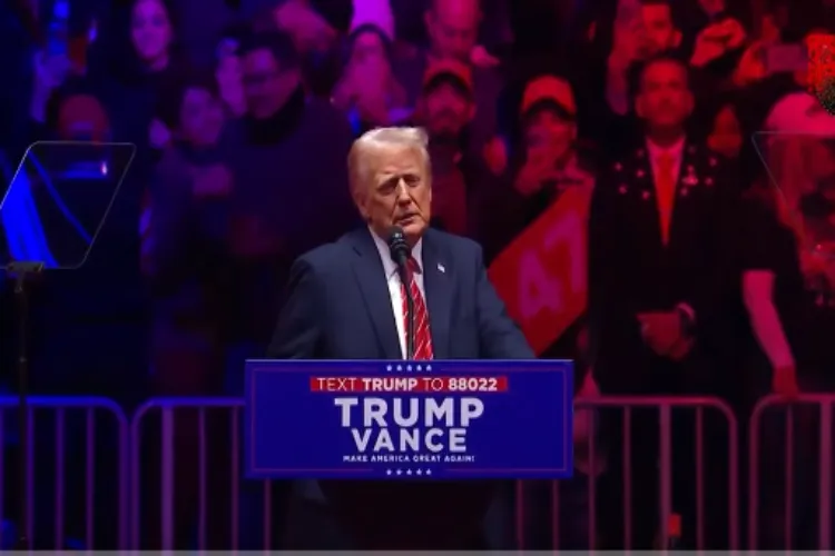 US President elect Donald trump addressing a rally before taking the oath of office