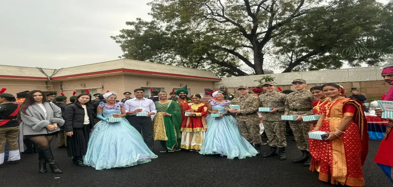 Youth from Voiny Kafedra of Kazakhstan participating in the NCC camp in DelhiIndia to witness the Republic Day Parade on 26 January 2025.in the run up to the Republic Day Parade 2025