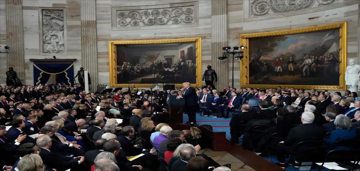 Donald J trump taking oath as the 47th President of the USA