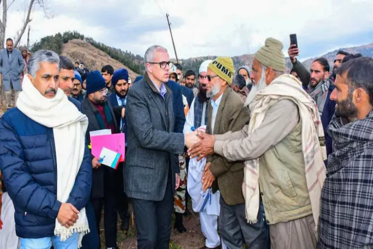 Chief Minister Omar Abdullah meeting villagers of Budhaal near LOC in Rajouri