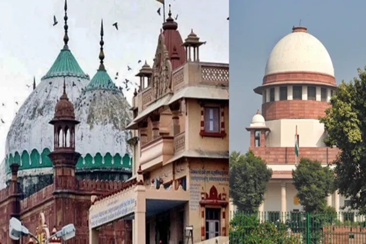 The tmple and the mosque at Mathura