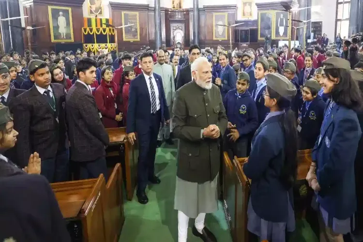 Prime Minister Modi interacted with students from various schools in the national capital Delhi