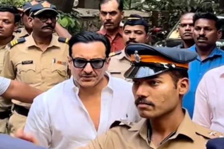 Actor Saif Ali Khan at the police station to record his statement