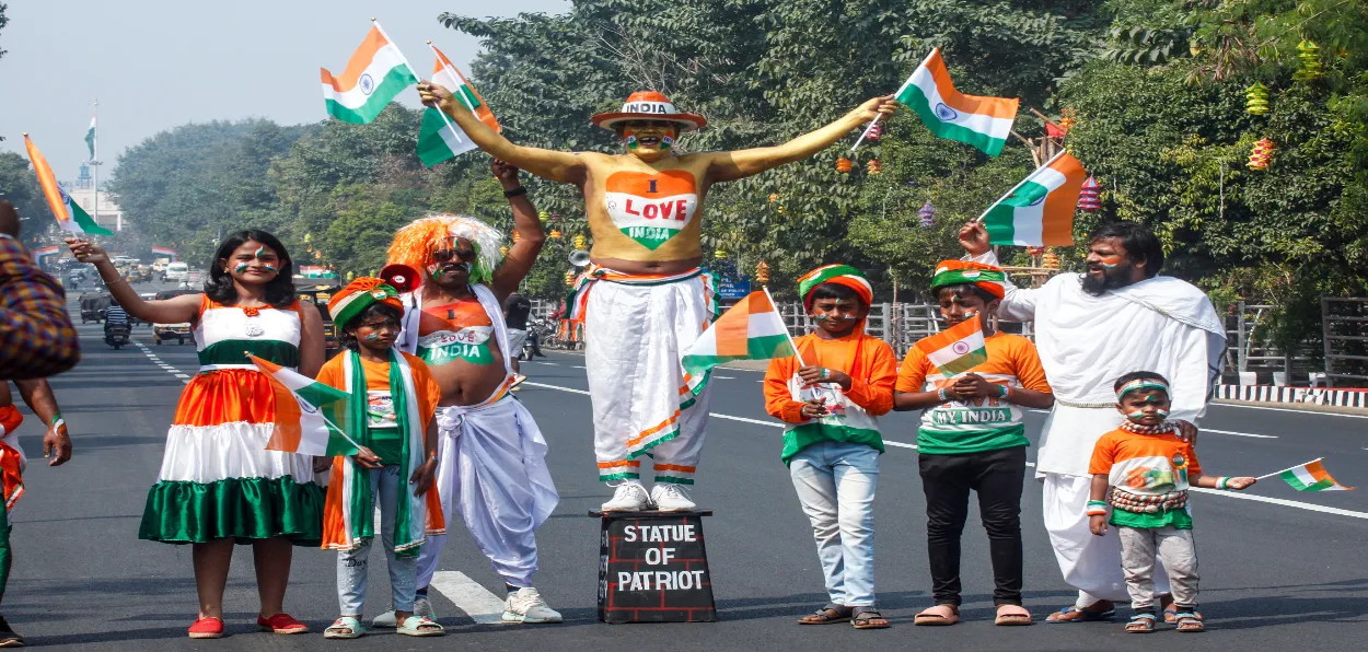 Children celebrating Republic Day