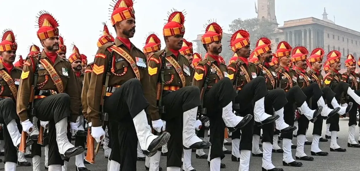 Armed Forces contingent marching in the Republic Day parade