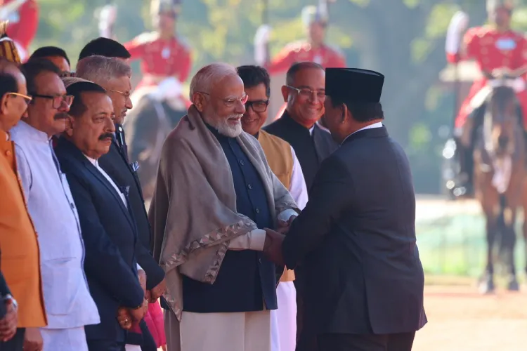 Indonesia's President Prabowo Subianto meeting Prime Minister Narendra Modi