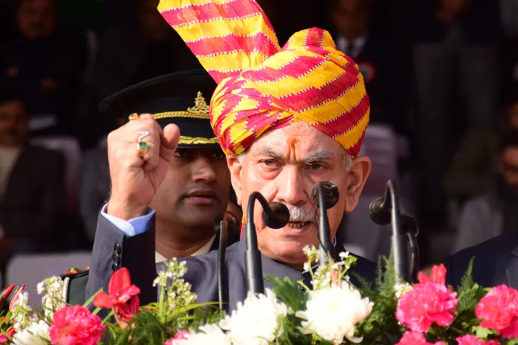 Jammu and Kashmir Lt Governor Manoj Sinha addressing Republic Day Parade